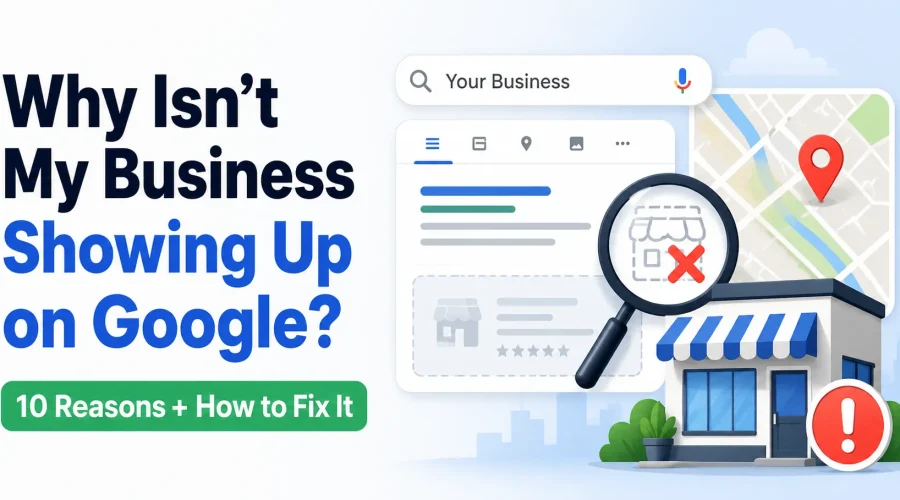 business not showing up on Google